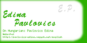 edina pavlovics business card